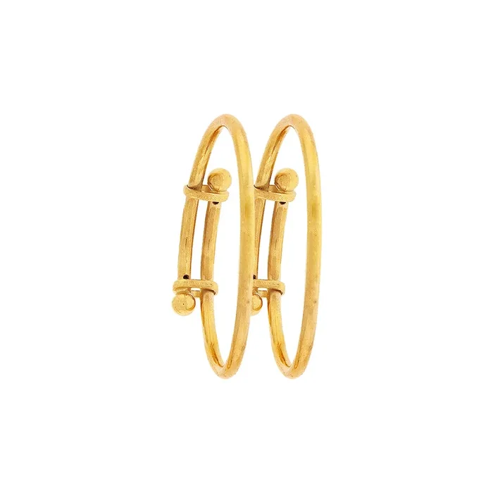 Stunning Kids Plain Adjustable 2pcs Bangle in 22K Gold