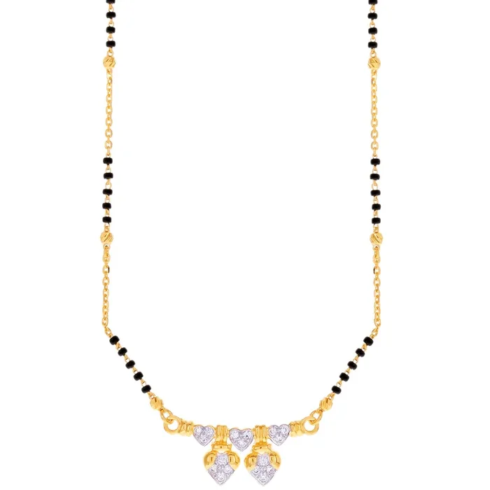 Stunning Two tone Mangalsutra With CZ in 22K Gold