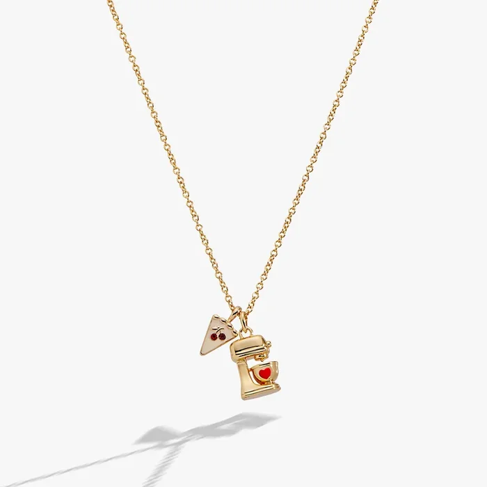 Sweet Shop Pie and Kitchen Mixer Charm Pendant Necklace