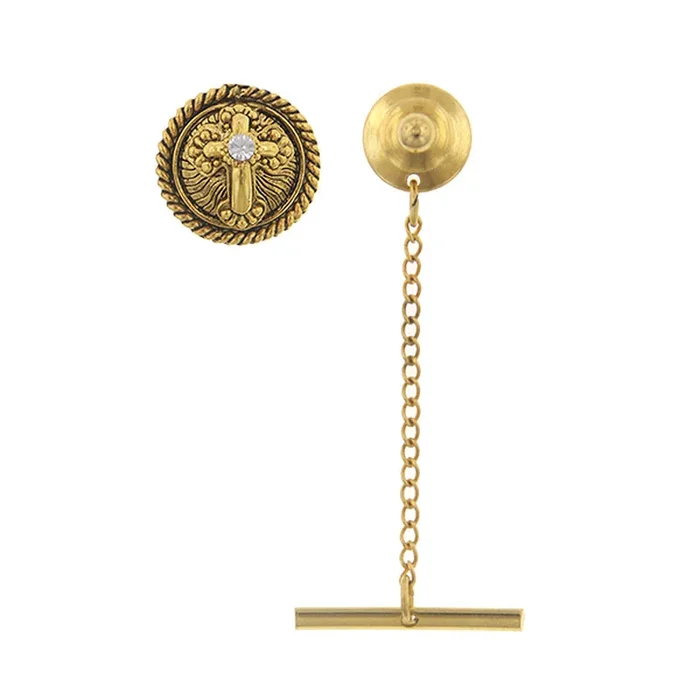 Symbols Of Faith Crystal Cross Tie Tack