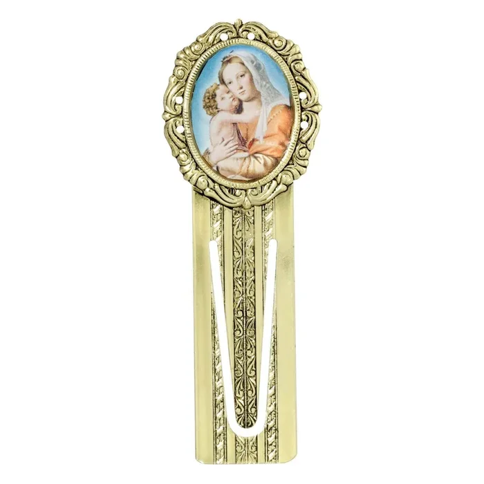 Symbols Of Faith Oval Madonna and Child Decal Bookmark