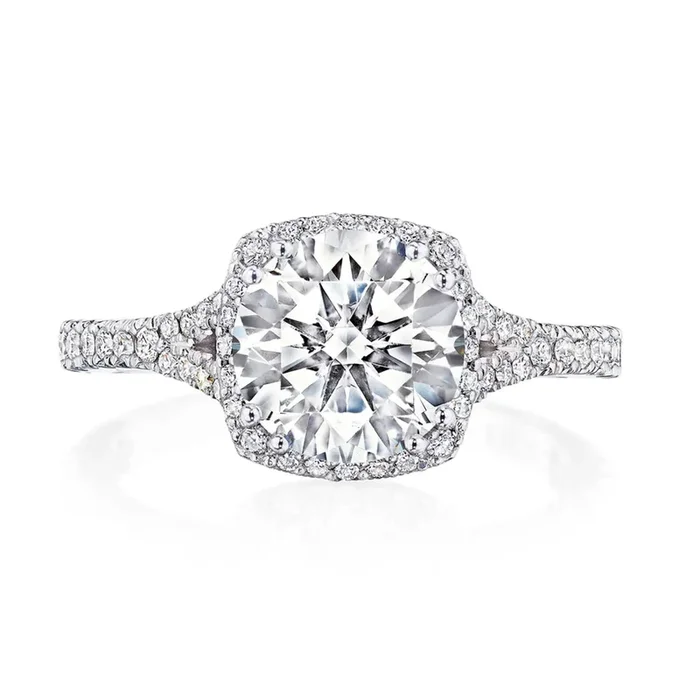 Tacori 18k Dantela Round Bloom Engagement Ring