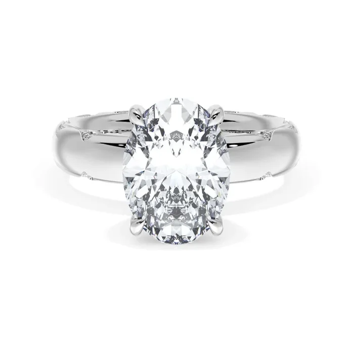 Tacori 18k Gold Founder’s Collection Oval Solitaire Cigar Band Engagement Ring