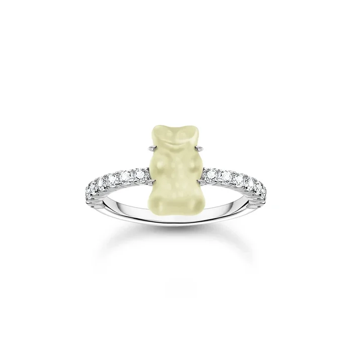 Thomas Sabo Sterling Silver Haribo Cubic Zirconia Pineapple White Bear Ring