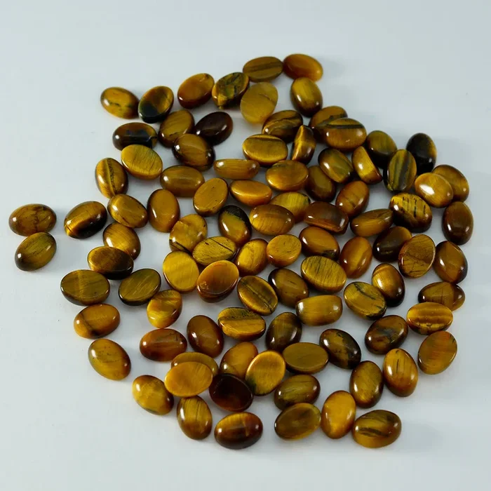 Tiger Eye 10PC Tiny 3×5 MM Oval Cabochon Brown Polished semi Precious Precious Gemstone
