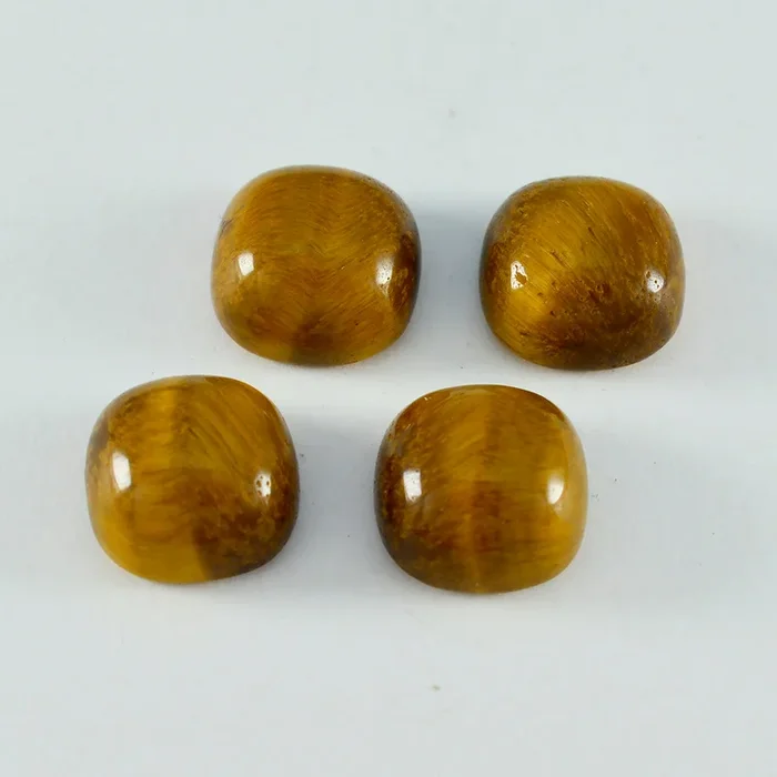 Tiger Eye 1PC Large 10×10 MM Cushion Cabochon Brown Fine semi Precious Gems