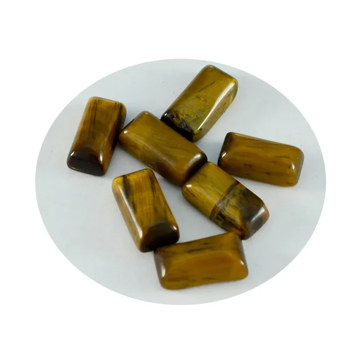 Tiger Eye 1PC Small 5×10 MM Baguette Cabochon Brown High-Quality semi Precious Loose Gemstones