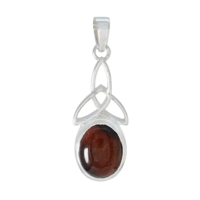 Tiger Eye Delicate Spanish 925 Silver Solitaire Renata Claddagh Brown Pendant Jewelry