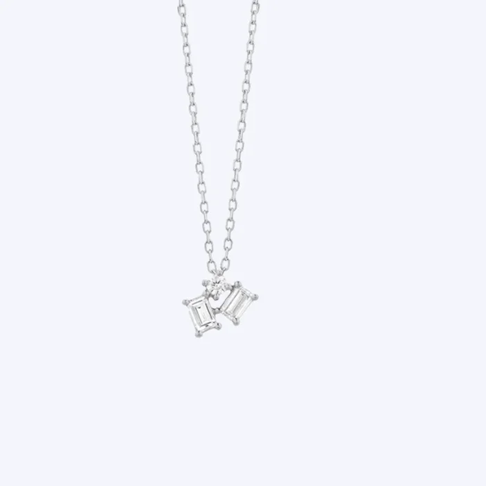 Timeless Double Emerald-Cut Dangle Pendant Necklace