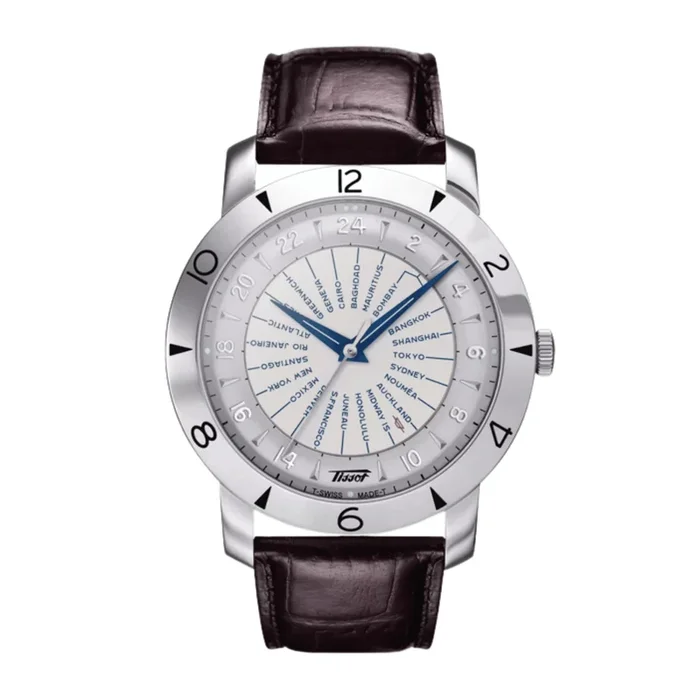 Tissot Heritage Navigator 160th Anniversary COSC Automatic Watch with Silver Dial and Brown Leather Strap, 43 mm – Lepage