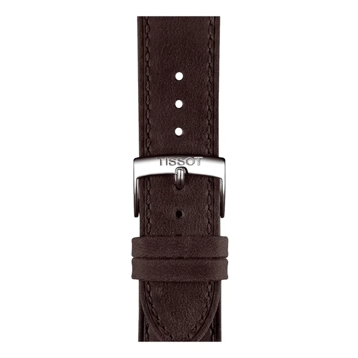 Tissot leather bracelet silver brown 20 mm T852.049.057 – Lepage
