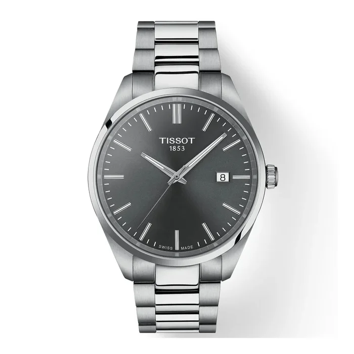 Tissot T-Classic PR 100 quartz black dial stainless steel bracelet 40 mm – Lepage