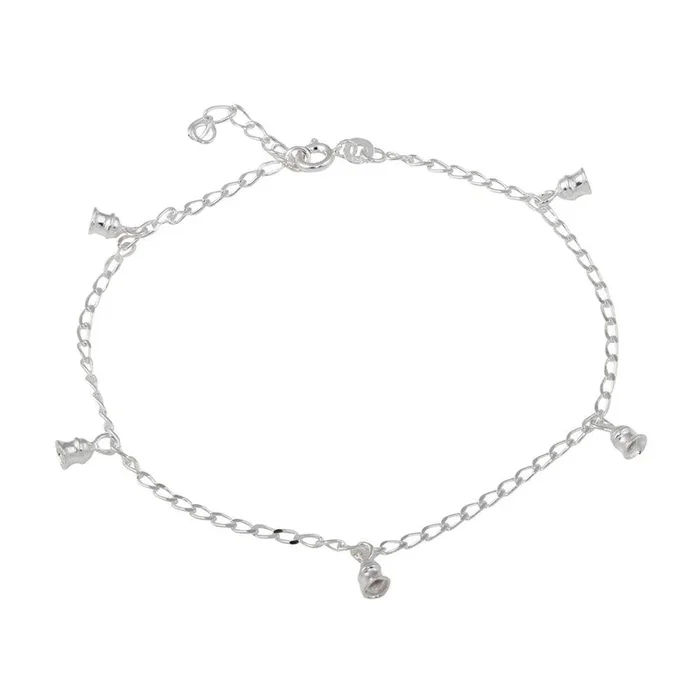 Tobillera colgante con múltiples campanas de plata 925 – ANK00021