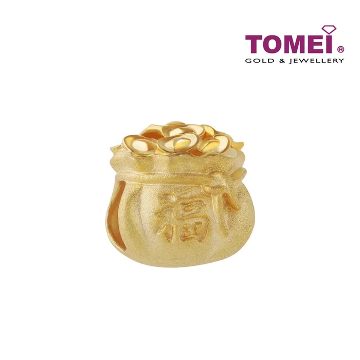 TOMEI Chomel Collection Money Bag Charm, Yellow Gold 916