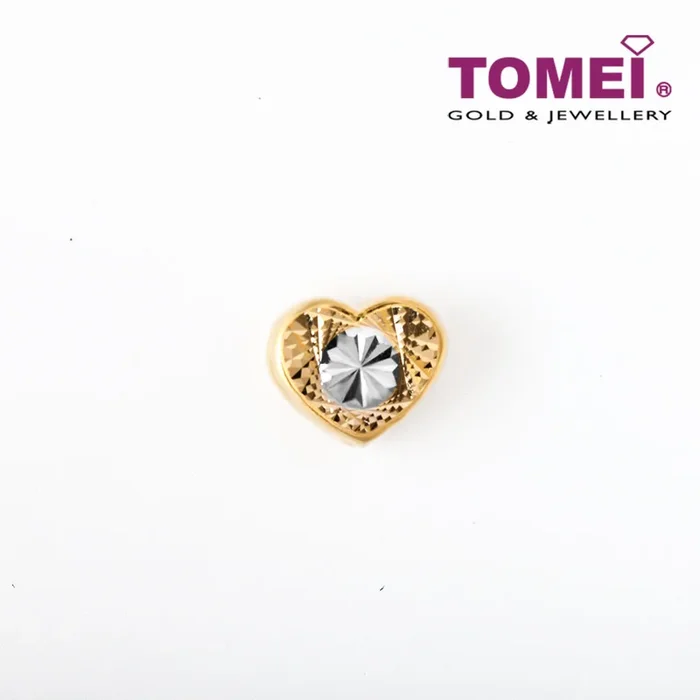 TOMEI Chomel Collection Ornately Stellar Aureate Heart Masterpiece Charm, Yellow Gold 916 (TM-PT138-2C)