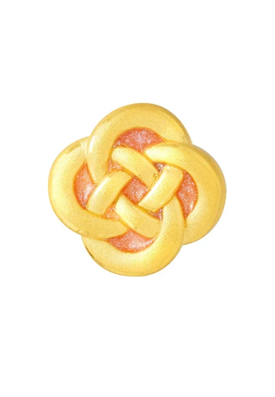 TOMEI Chomel Collection Pink Knot Charm, Yellow Gold 999
