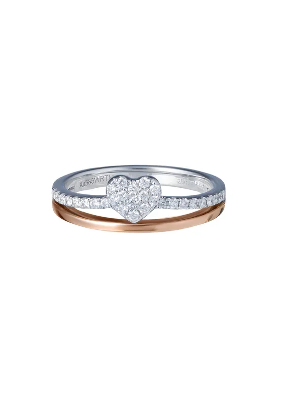 TOMEI Diamond Ring, White+Rose 585