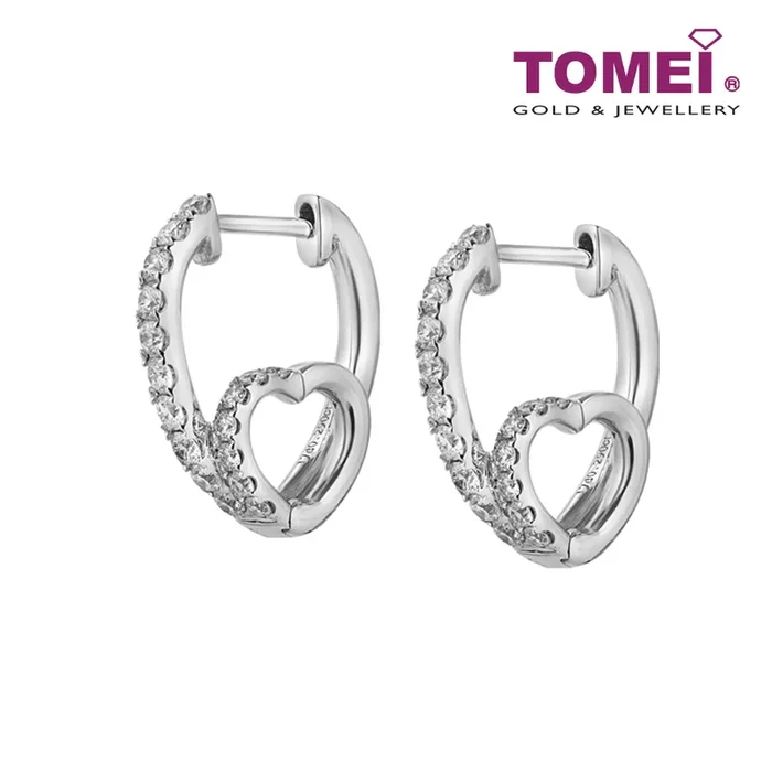 TOMEI Dual Passion Diamond Earrings, White Gold 375
