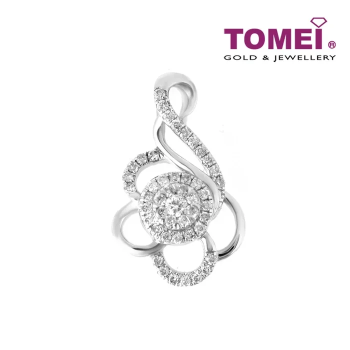 TOMEI Florulent with Enthralling Splendour Pendant, Diamond White Gold 750 (PD17142)