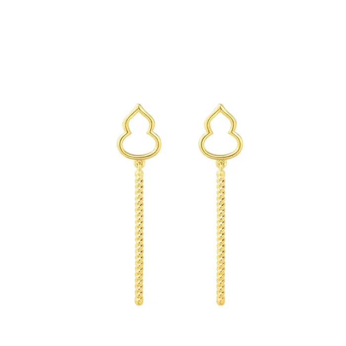 TOMEI Hulu Dangling Earring, Yellow Gold 916 (9Q-YG1250E-1C)
