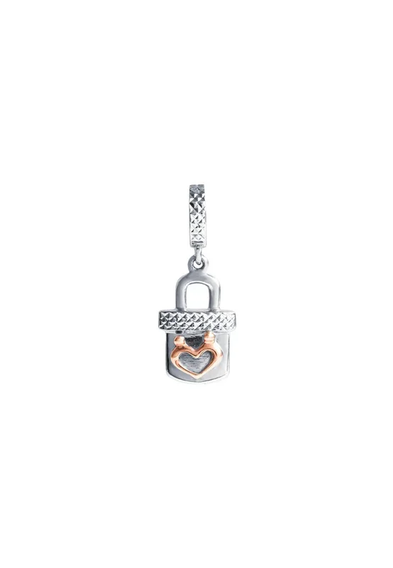 TOMEI Love Lockpad Charm, White Gold 585