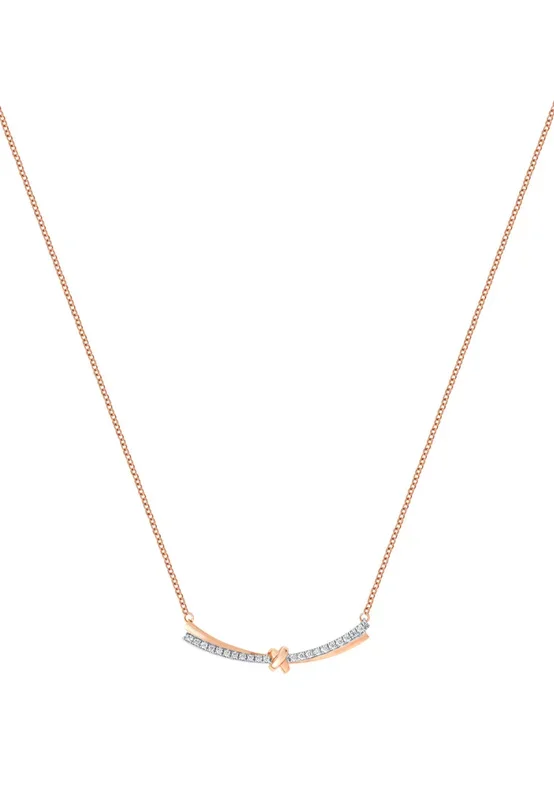 TOMEI Lovely Knot Necklace, Rose Gold 750