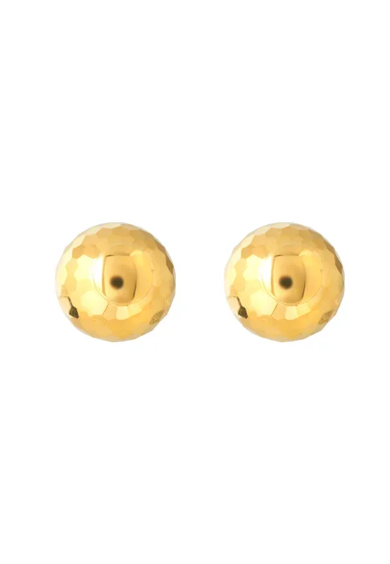 TOMEI Lusso Italia Laser Ball Earrings, Yellow Gold 916