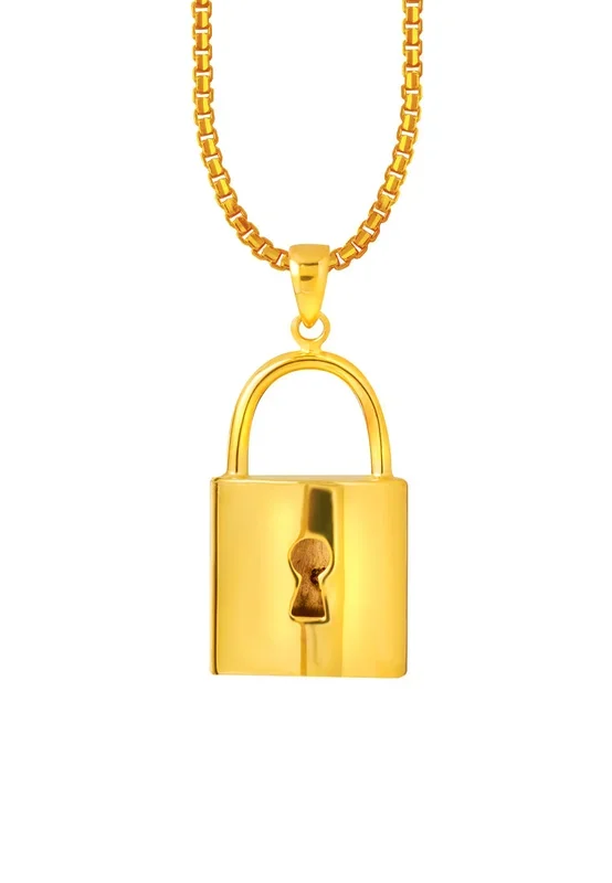 TOMEI Lusso Italia Padlock Pendant, Yellow Gold 916