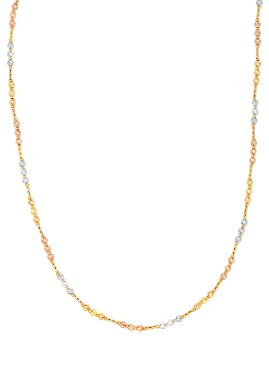 TOMEI Lusso Italia Tri-Tone Beads Necklace, Yellow Gold 916