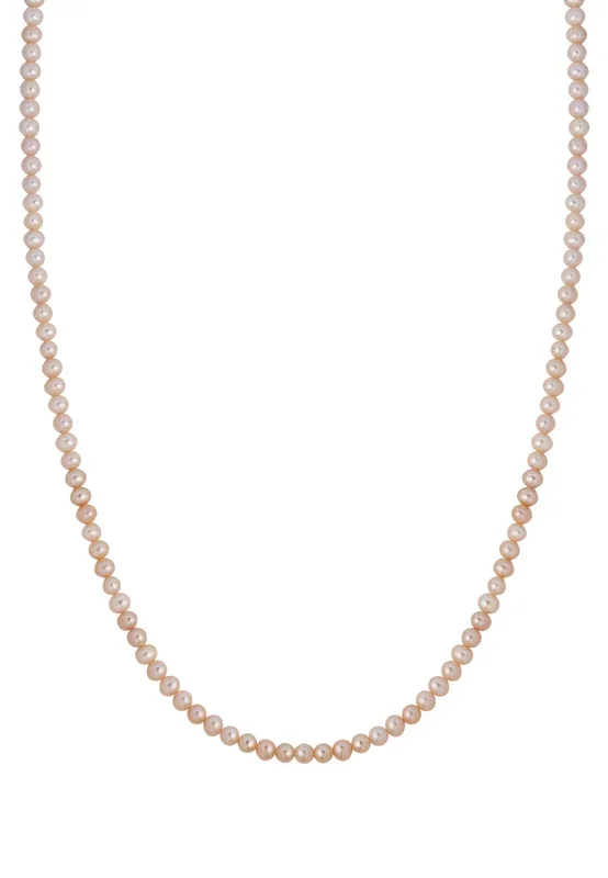TOMEI Natural Pink Tone Pearl Necklace, White Gold 585