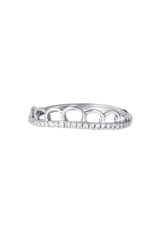 TOMEI Pavo Collection Diamond Ring, White Gold 375