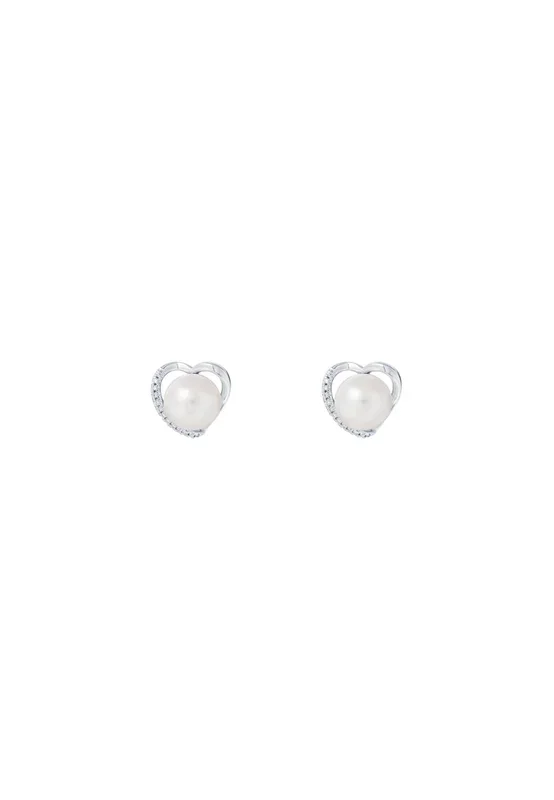 TOMEI Pearl Diamond Earrings, White Gold 585
