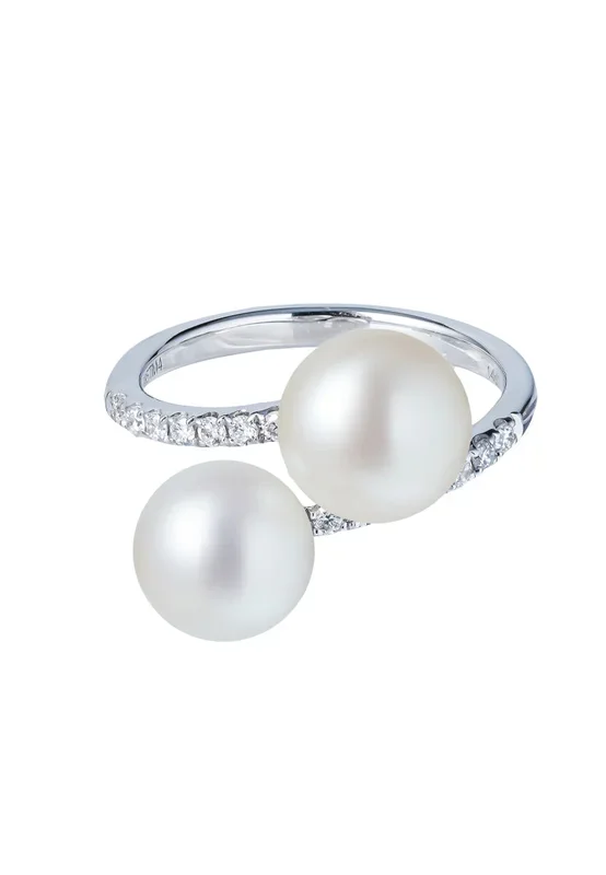 TOMEI Pearl Ring, White Gold 585