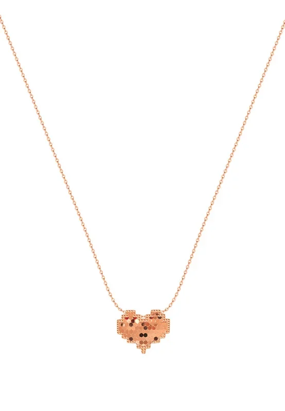TOMEI Rouge Collection Heart Necklace, Rose Gold 750
