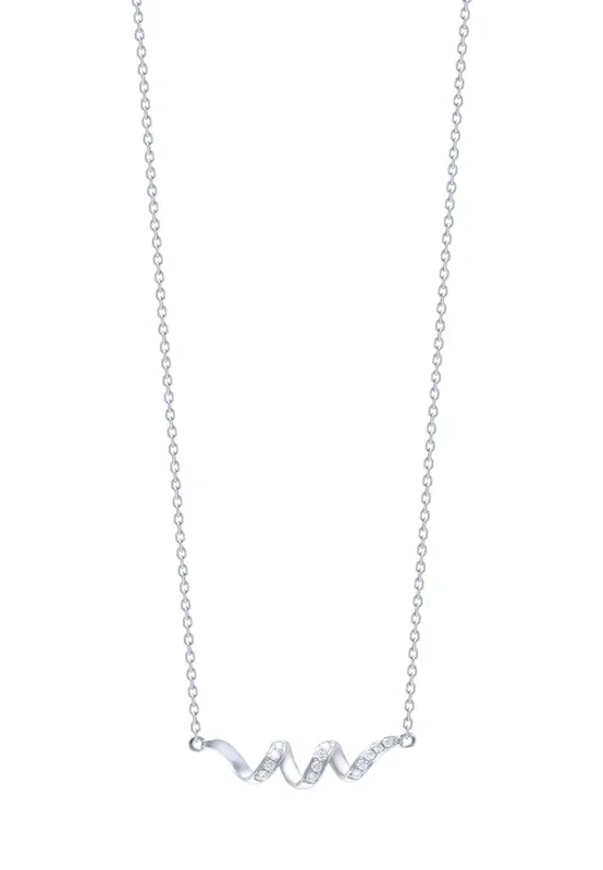 TOMEI Wave-Inspired Necklace, White Gold 585