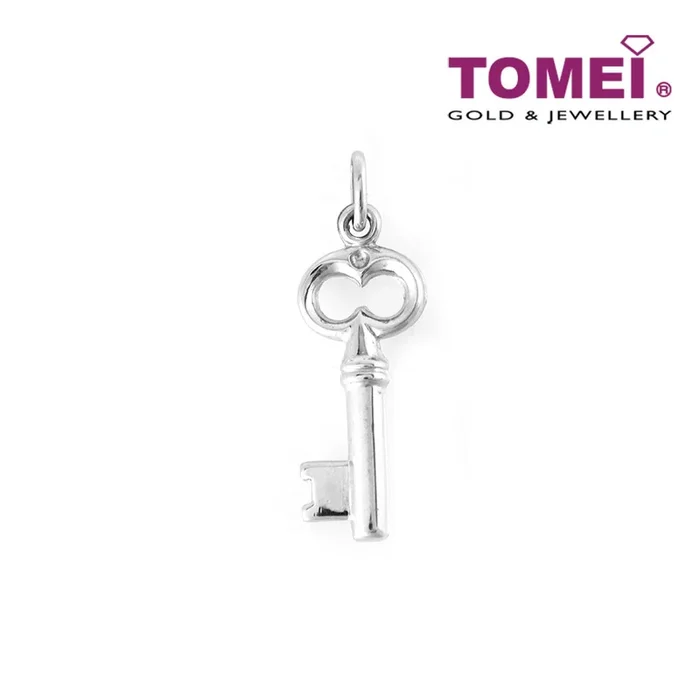 TOMEI with Style Key Pendant, White Gold 750