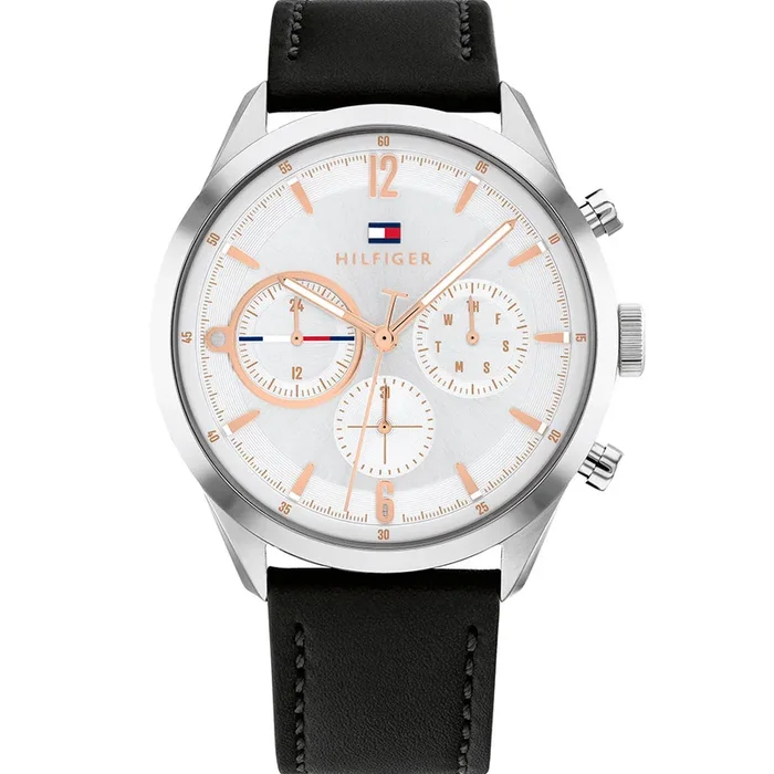 Tommy Hilfiger 1791941 Matthew Black Leather Mens Watch