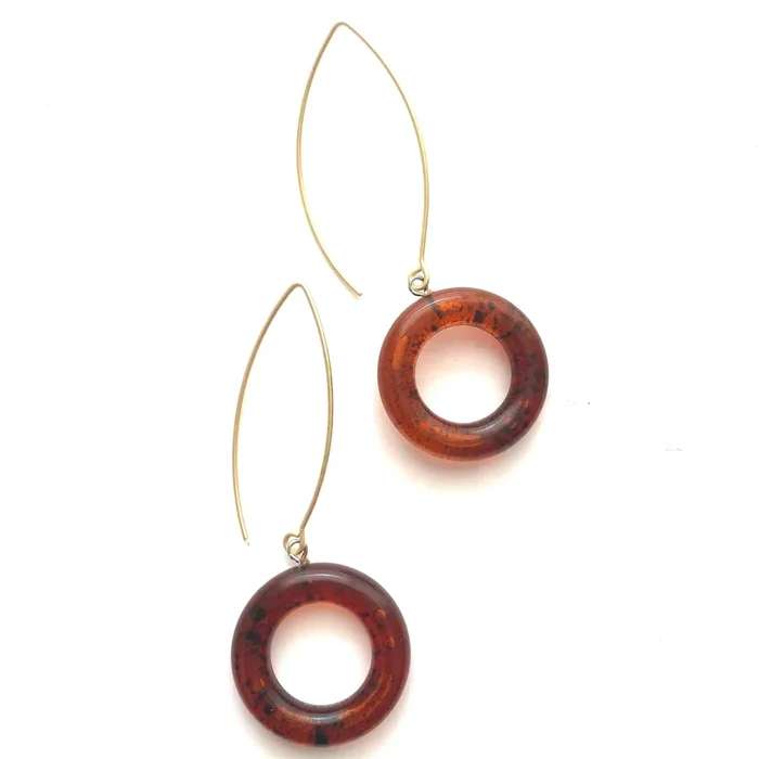Tortoise Donut RainDrop Earrings