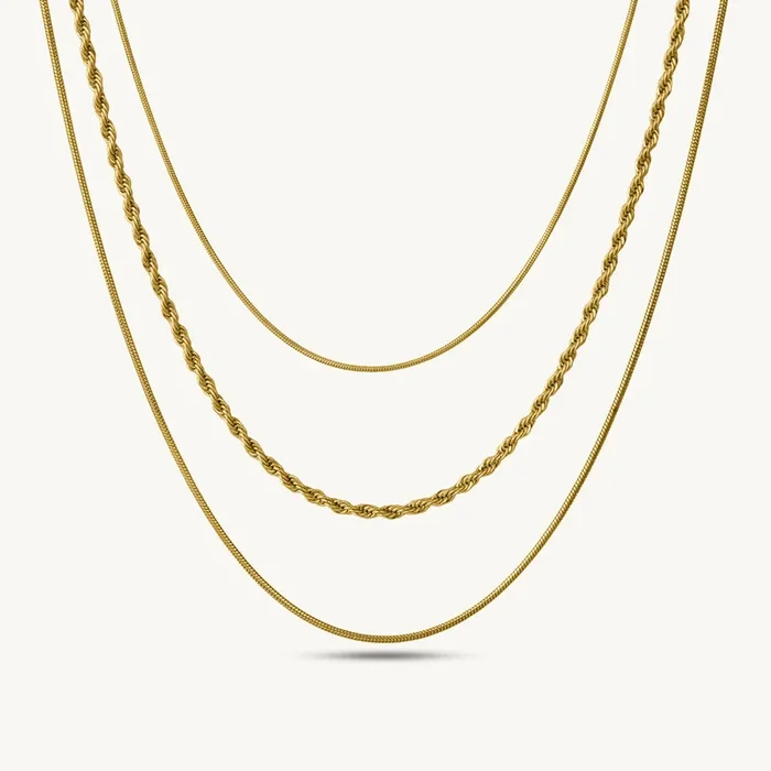 Triple Harmony Layered Necklace