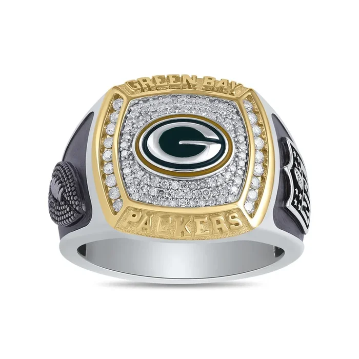 True Fans Fine Jewelry Green Bay Packers 1/2 CTW Natural Diamond Ring in Sterling Silver