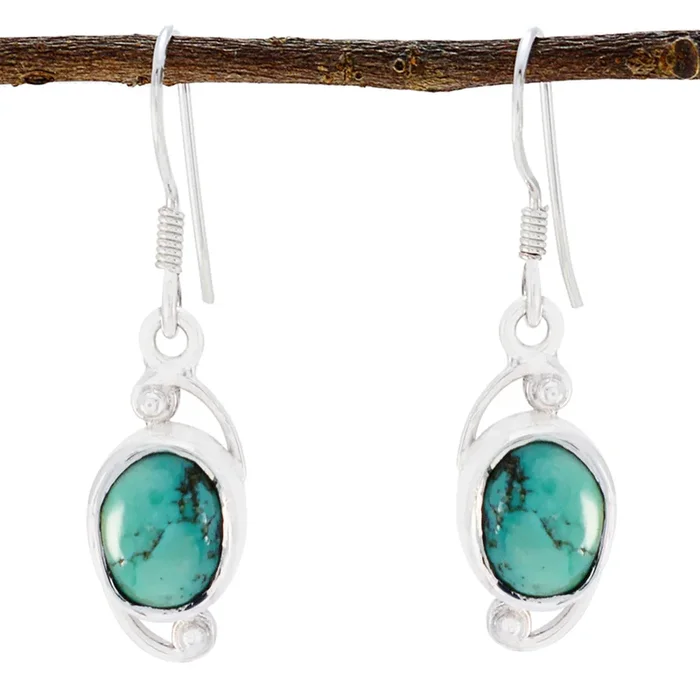 Turquoise Australian Emma Solitaire Dangle Blue 925 Sterling Silver Earring