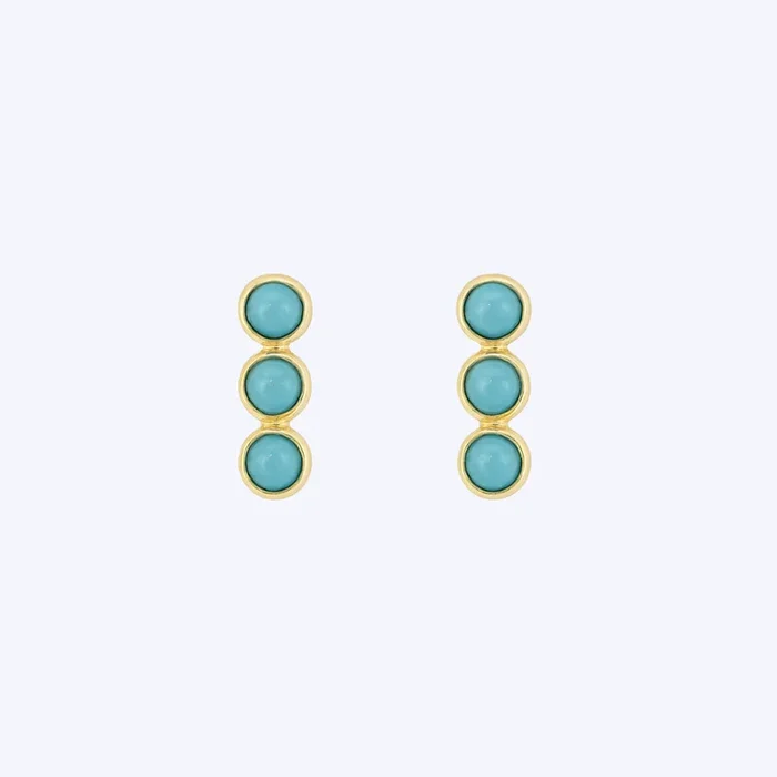 Turquoise Dot Stud Earrings