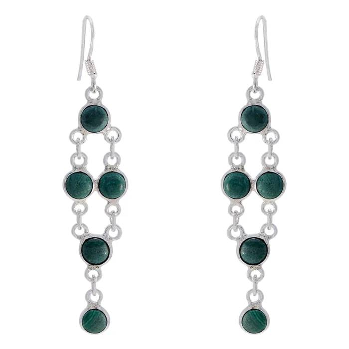 Turquoise Russian Camilla multiple Dangle Blue Silver Earring