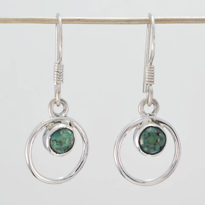 Turquoise Russian Chloe multiple Dangle Blue Silver Earring