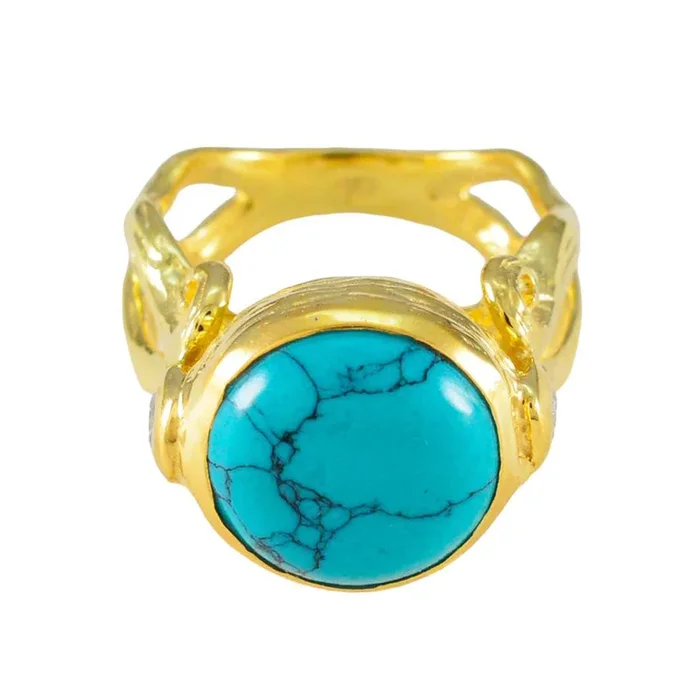 Turquoise Solitaire Latin American 92.5 Silver Blue Gems Versatile Glamorous Ring Jewelry