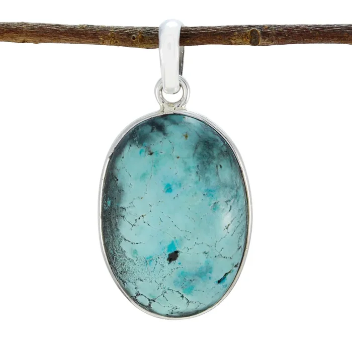 Turquoise Tiny Mexican Silver Solitaire Yasmin Armor Blue Pendant Jewelry