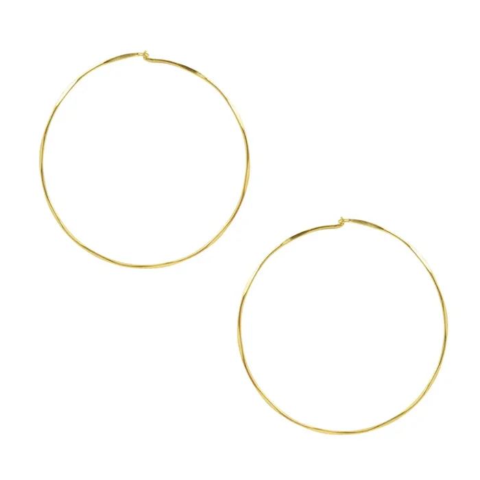 Twisted Sleeper Hoops in Gold – 2″
