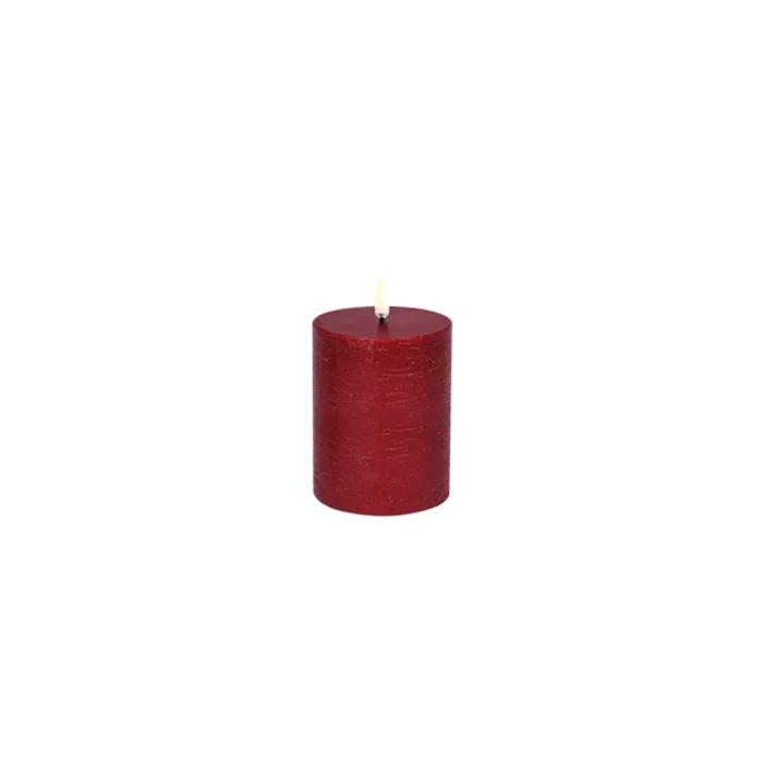 Uyuni Lighting Rustic LED Pillar Candle – Carmine Red