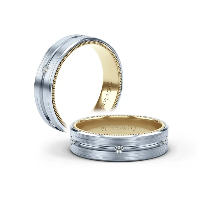 Verragio Men’s 14k 6mm Wedding Band with Diamonds
