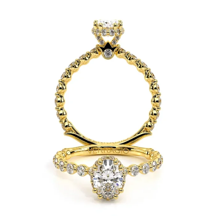 Verragio Renaissance 14k Oval Diamond Engagement Ring with Stardust Halo